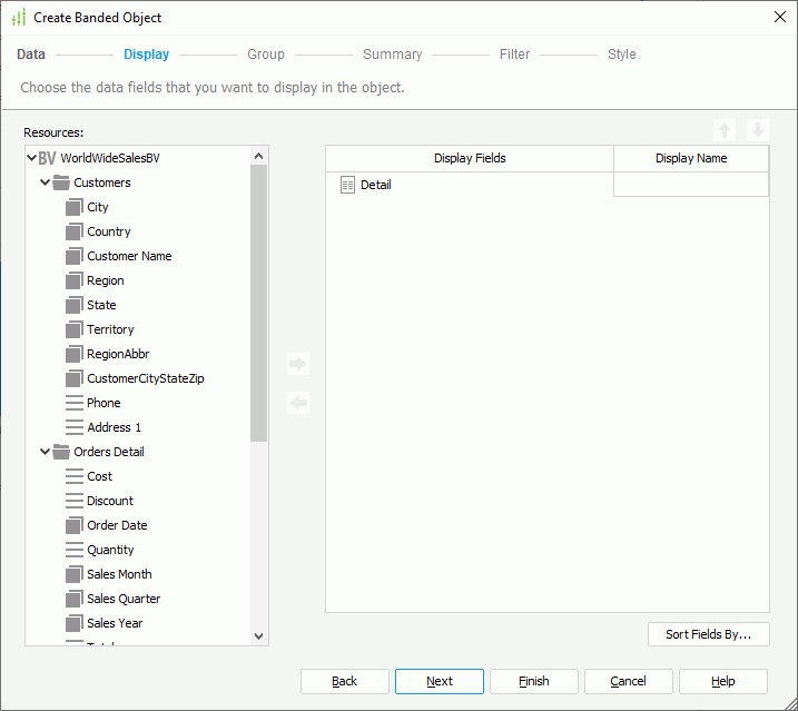 Create Banded Object - Display