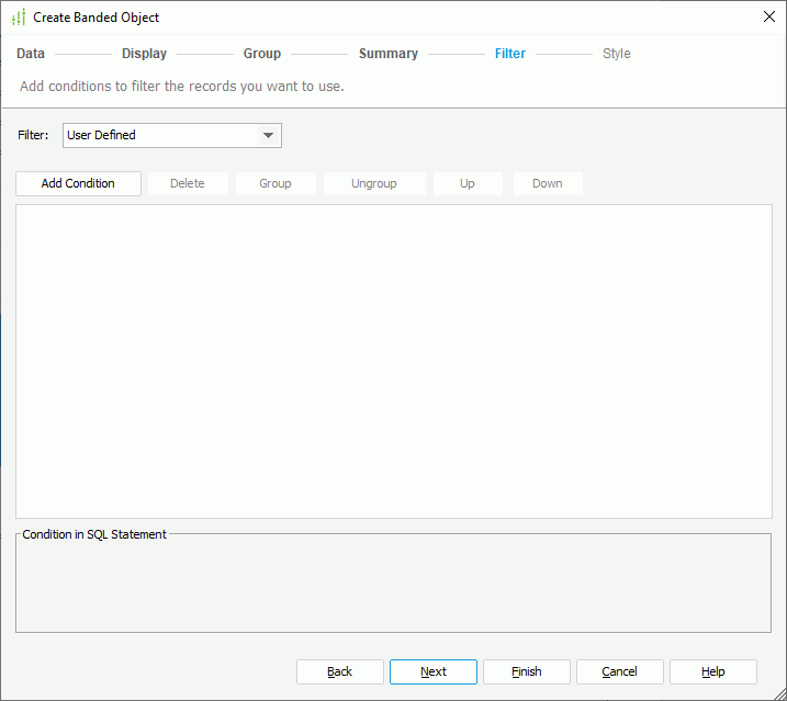 Create Banded Object - Filter