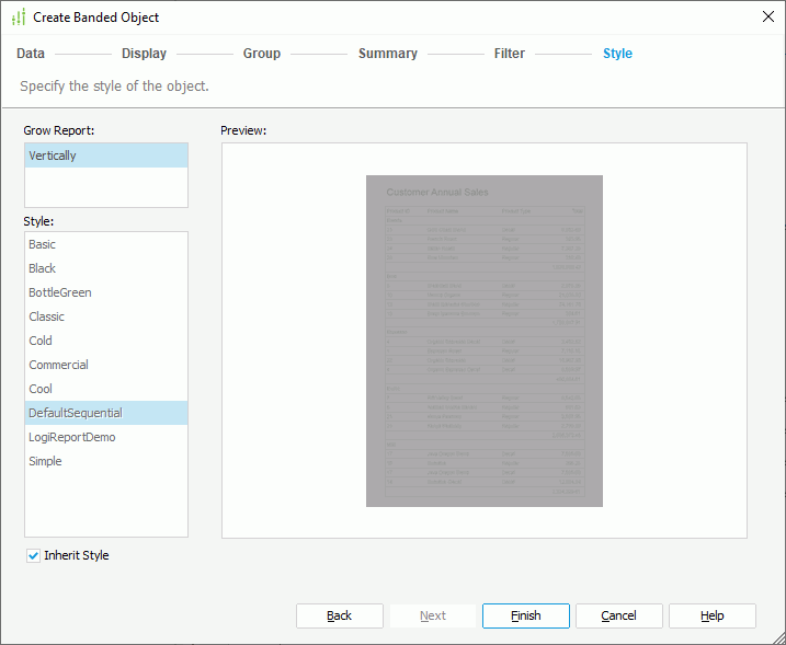 Create Banded Object - Style