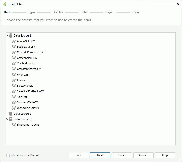 Create Chart - Data